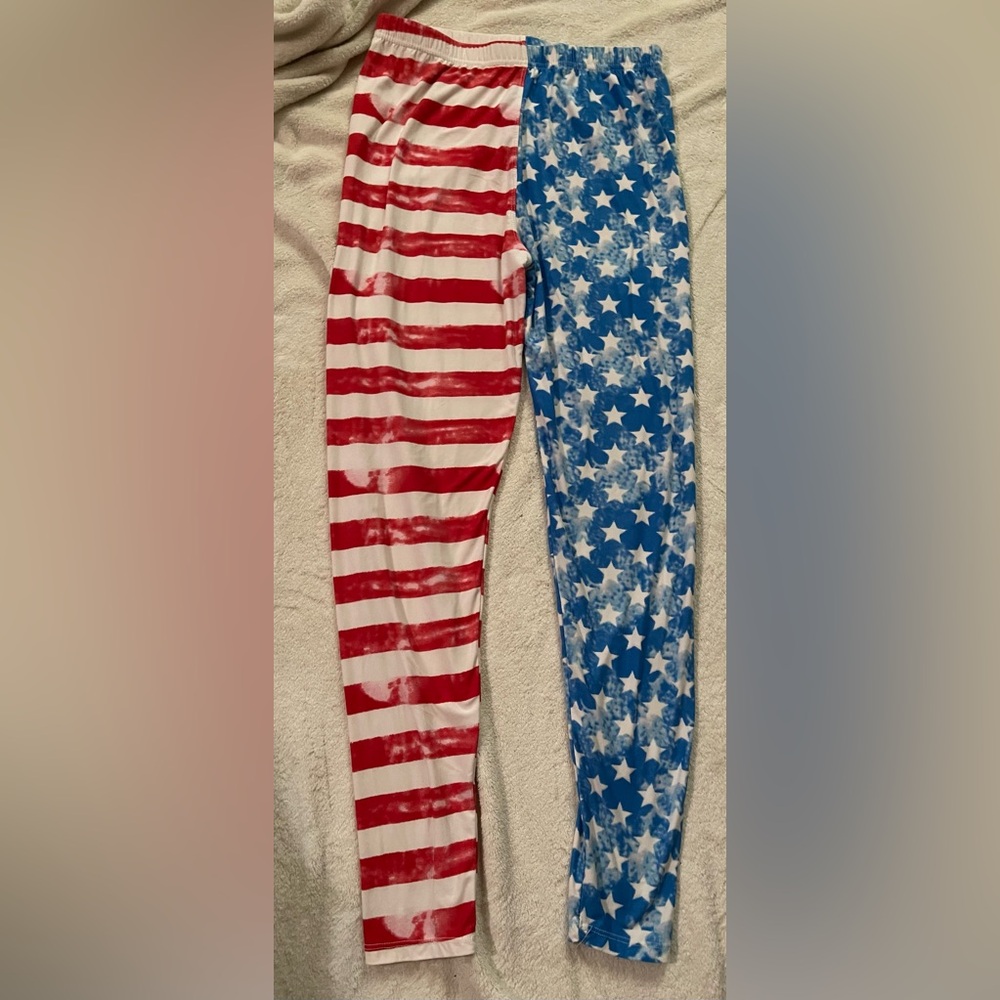 Flag Leggings one size plus size tall .